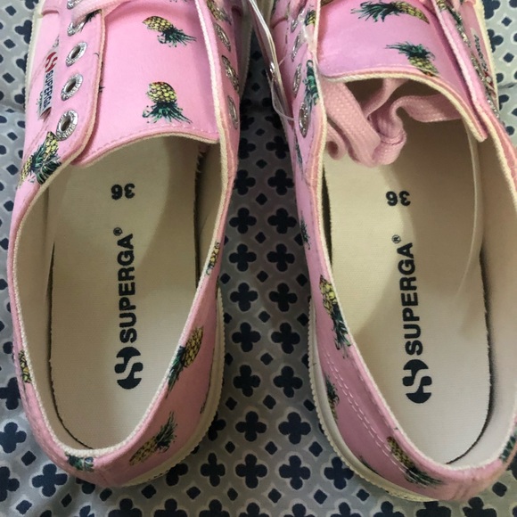 NWT Superga pink satin pineapple sneakers US sz 6 - Picture 7 of 7